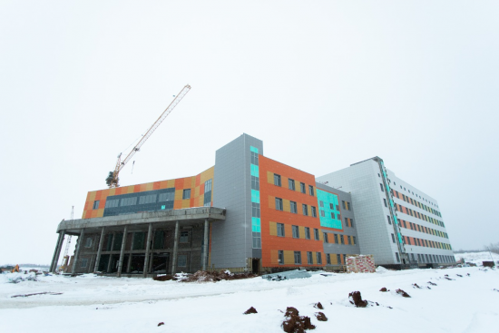 Готовность областной детской больницы в Оренбурге превысила 72%