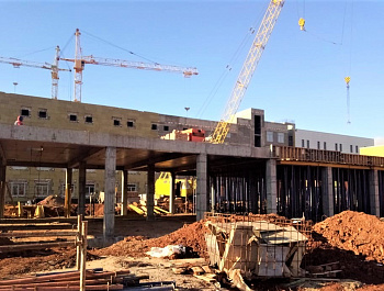 Строительство областной детской больницы в Оренбурге. Информация о ходе работ на 11 ноября 2021 г. 